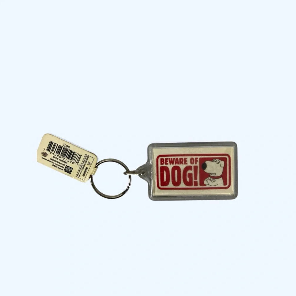FAMILY GUY Beware of Dog Keychain - Red